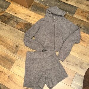 Skims short and zip hoodie set.